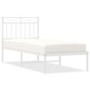 vidaXL Bedframe met hoofdbord zonder matras metaal wit 75x190 cm