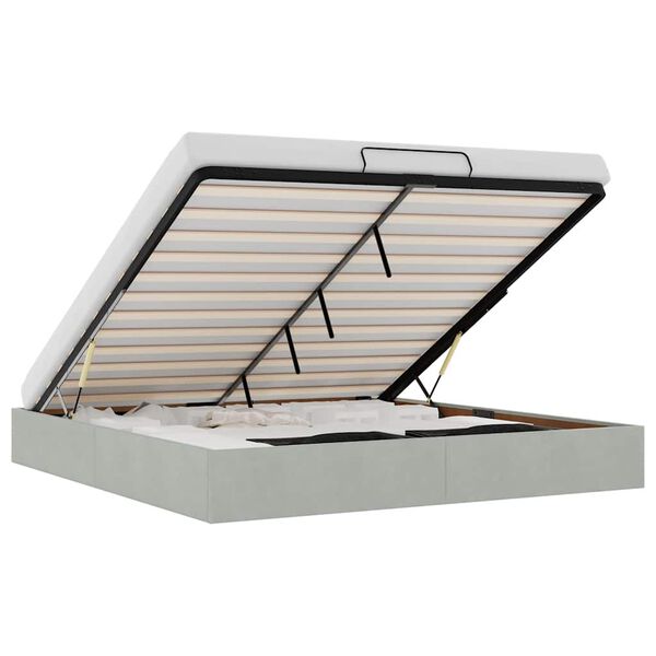 vidaXL Ottoman bedframe zonder matras 160x200 cm fluweel lichtgrijs