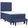 vidaXL Boxspring met matras stof blauw 90x190 cm