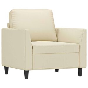 vidaXL Fauteuil 60 cm kunstleer cr&egrave;mekleurig