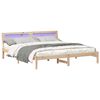 vidaXL Bedframe met hoofdeinde Bruin 200 x 200 cm Massief grenenhout