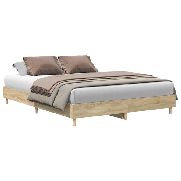 vidaXL Bedframe 2 pcs Sonoma 152 x 203 cm Bewerkt hout