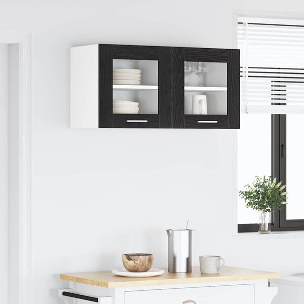 vidaXL Hangkast 2 pcs Zwart Eiken 40 x 31 x 40 cm Bewerkt hout