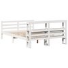 vidaXL Bedframe met hoofdbord massief grenenhout wit 135x190 cm