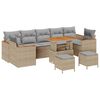 vidaXL Tuin Sofa Set 10 st 7-Aantal zitplaatsen Beige Poly riet