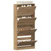 vidaXL Schoenenkast Artisan Eiken 80 x 21 x 163,5 cm Bewerkt hout