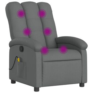 vidaXL Massagestoel in donkergrijze stof