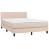 vidaXL Boxspring met matras kunstleer cappuccinokleurig 140x200 cm