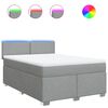 vidaXL Boxspring met matras stof lichtgrijs 140x200 cm
