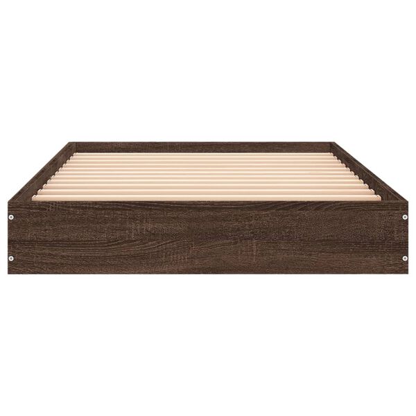 vidaXL Bedframe zonder matras bewerkt hout bruin eikenkleur 75x190 cm