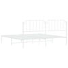 vidaXL Bedframe met hoofdbord metaal wit 193x203 cm