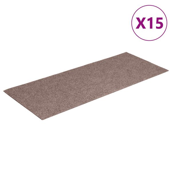 vidaXL Trapmatten zelfklevend 15 stuks 60x25 cm lichtbruin rechthoekig