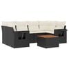 vidaXL 7-delige Loungeset met kussens poly rattan zwart