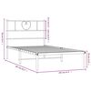 vidaXL Bedframe met hoofdbord metaal wit 100x200 cm