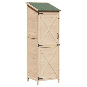 vidaXL Tuinschuur Naturel 59,5 x 56 x 176,5 cm Bewerkt hout