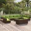vidaXL 13-delige Loungeset met kussens poly rattan bruin