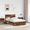 vidaXL Bedframe met hoofdeinde Oudhout 120 x 190 cm Bewerkt hout