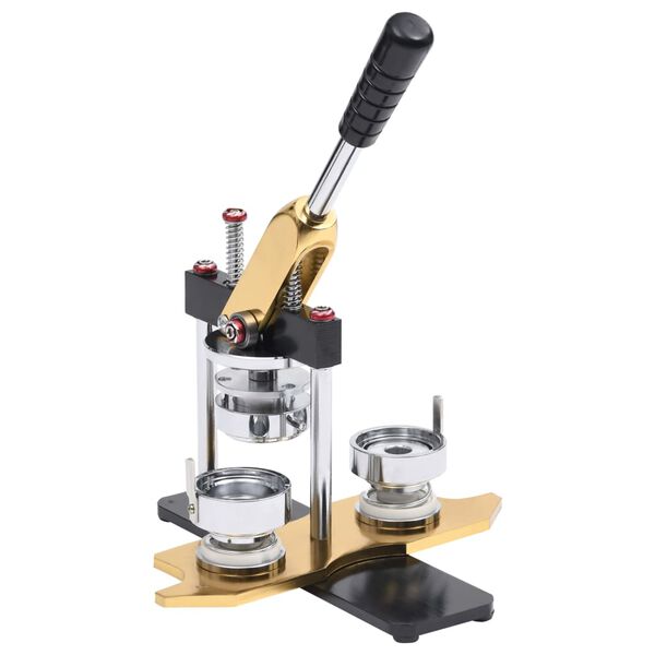 vidaXL Buttonmachine draaipunch met 500 st buttononderdelen 37 mm