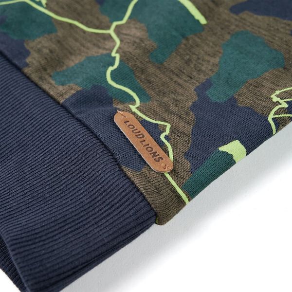 Kindershirt 140 gemêleerd donkerkakikleurig