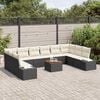 vidaXL Tuinbankenset met kussen 11 pcs Zwart poly rattan
