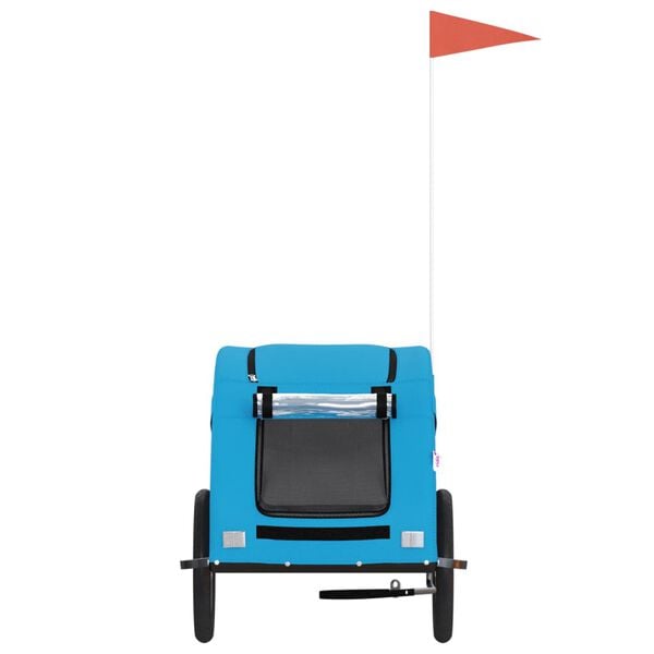 vidaXL Hondenfietstrailer oxford stof en ijzer blauw