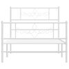 vidaXL Bedframe met hoofd- en voeteneinde metaal wit 90x190 cm