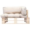 vidaXL Tuinbank pallet met zandkleurige kussens grenenhout
