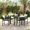 vidaXL Tuin eettafelset 5 pcs Zwart poly rattan