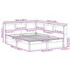 vidaXL Boekenkast Bed 2 pcs Wasbruin 200 x 150 cm Massief Vurenhout