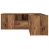 vidaXL Hoekkast 200x40x45 cm bewerkt hout oud houtkleurig