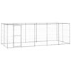 vidaXL Hondenkennel met dak 12,1 m&sup2; gegalvaniseerd staal