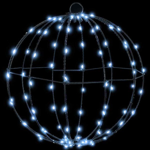 vidaXL Bal met 96 LED Koudwit 30 cm Metaal