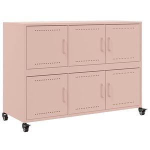 vidaXL Dressoir 100,5x39x72 cm staal roze