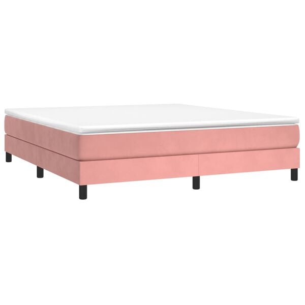 vidaXL Boxspring bed fluweel roze 160x200 cm