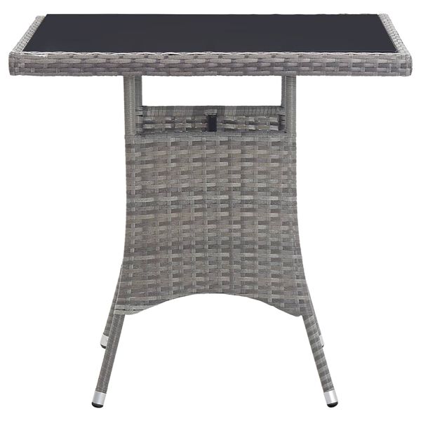 vidaXL Tuintafel 80x80x74 cm poly rattan grijs