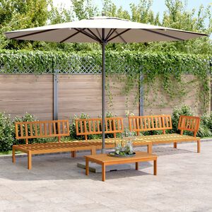 vidaXL 4-delige Loungeset pallet massief acaciahout