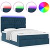 vidaXL Ottoman bed met matrassen en LED's 140x190cm fluweel