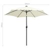 vidaXL Parasol met LED-verlichting en aluminium paal 300 cm zandwit