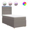 vidaXL Boxspring met matras stof taupe 100x200 cm