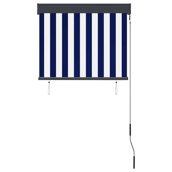 vidaXL Rolgordijn voor buiten 80x250 cm blauw en wit