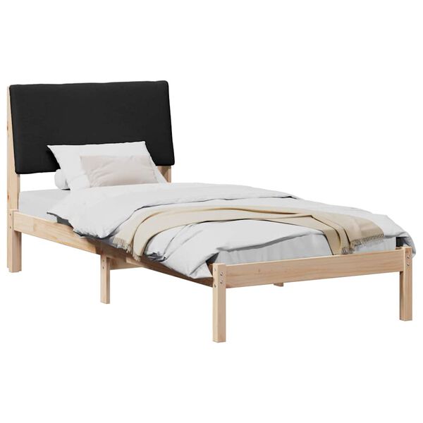 vidaXL Bedframe Bruin en zwart 90 x 200 cm Massief grenenhout