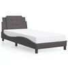 vidaXL Bedframe zonder matras "Zadar" kunstleer grijs 90x200 cm