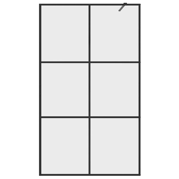 vidaXL Inloopdouchewand 115x195 cm ESG-glas transparant en zwart