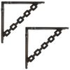 vidaXL Wandplank Beugels 2 st Antiek Bruin 10,5 x 10,5 x 3 cm Staal