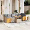 vidaXL 8-delige Loungeset met kussens poly rattan beige
