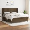 vidaXL Boxspring met matras stof donkerbruin 180x200 cm