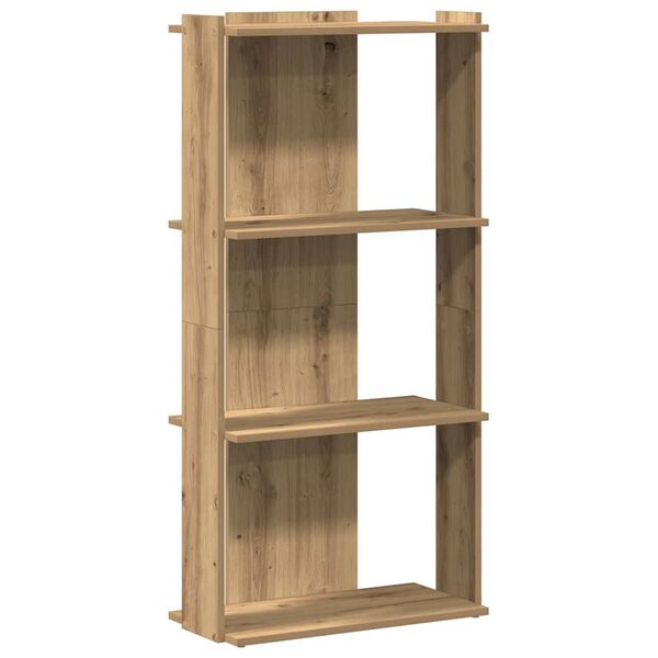 vidaXL Boekenkast 3-laags 60x30x120 cm bewerkt hout artisanaal eiken