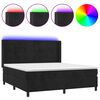 vidaXL Boxspring met matras en LED fluweel zwart 180x200 cm
