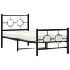 vidaXL Bedframe met hoofd- en voeteneinde metaal zwart 80x200 cm