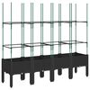 vidaXL Plantenbak met latwerk 160x40x142,5 cm polypropeen zwart